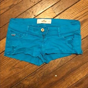Blue Distressed Booty Shorts